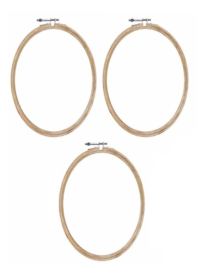 Jyoti Embroidery Hoop, Wooden Round Adjustable, (3 Pieces of 18 Inches with Steel Fitting), Easily Loosen/Tighten, Cross Stitch Hoop Ring for Sewing, Needlework, Craft Projects & Ornaments - Pack of 3 - Image 1